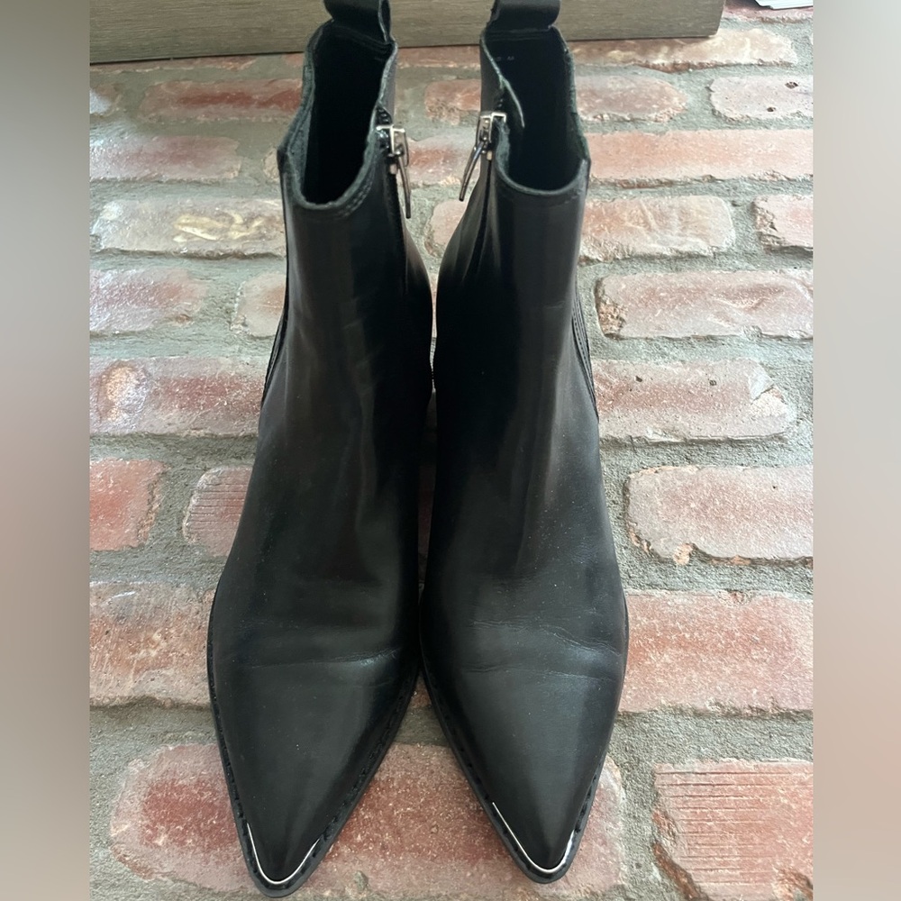 Marc Fisher Black Ankle Booties with Pointed Toe